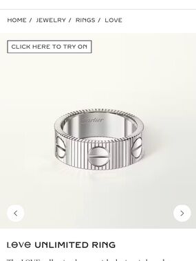 Cartier Silver Ribbed Love Ring with Screw Motifs